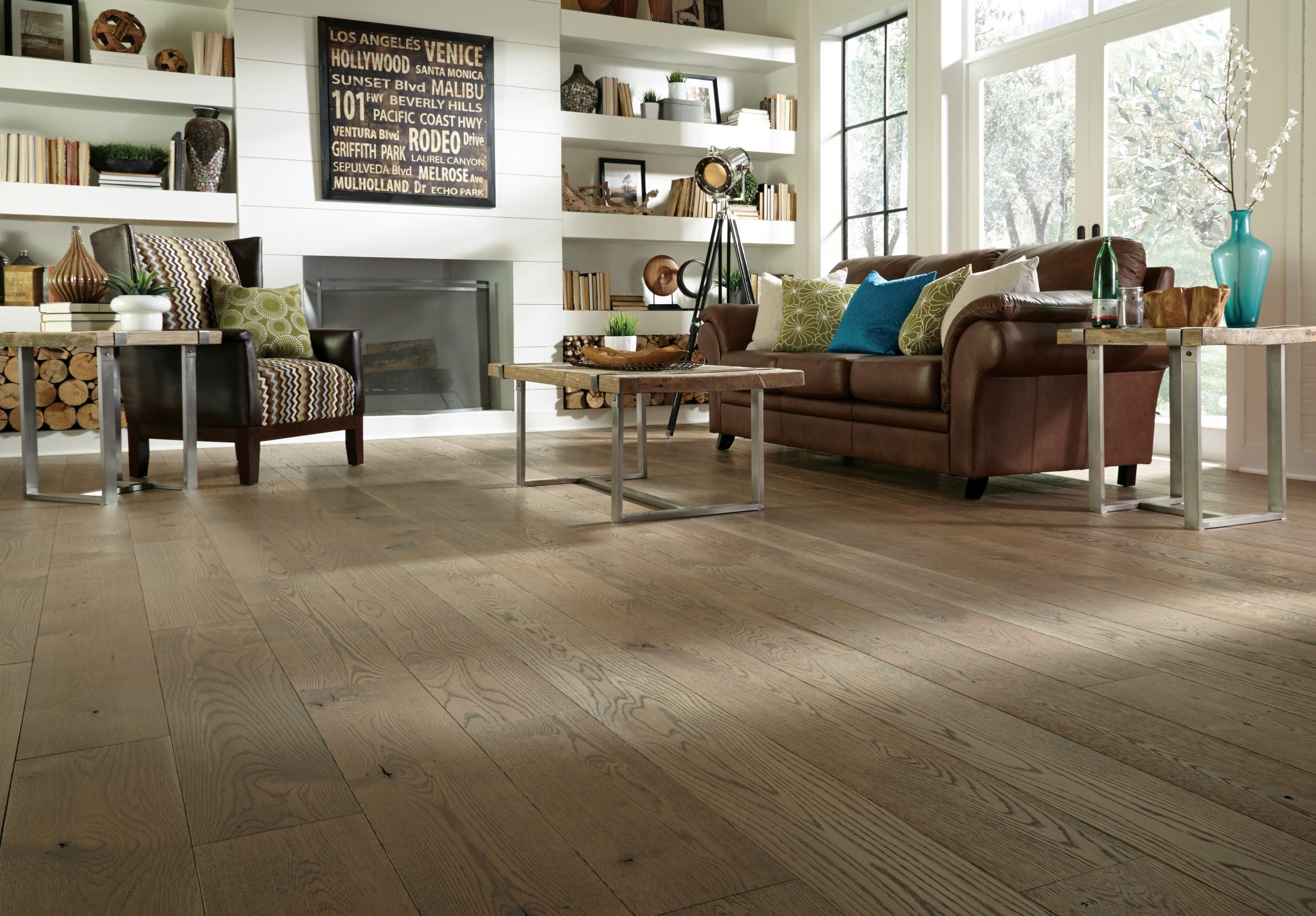 Antique Wood Floor In Living Room