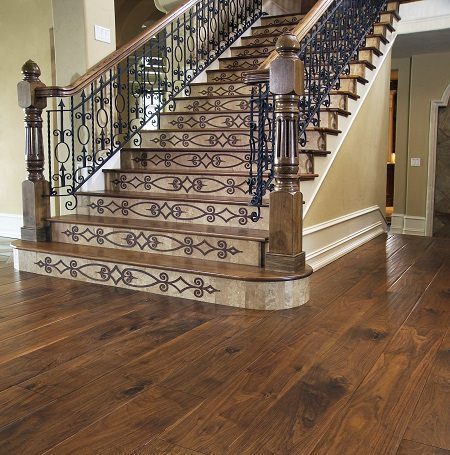 Walnut Hardwod Flooring and Stair Treads from Carlisle Wide Plank Floors