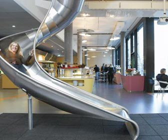 Slide in Google's Zurich office on Carlisle Wide Plank Floors Blog
