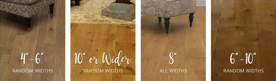 Examples of the four categories of widths to choose from