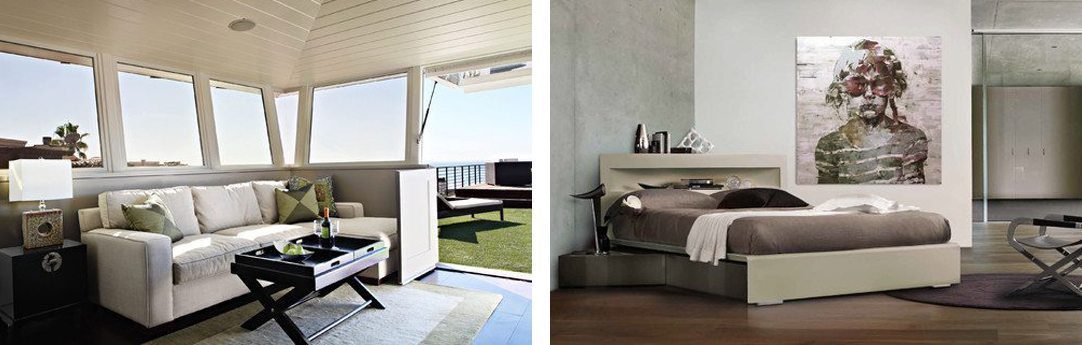 Modern bedroom and living room design