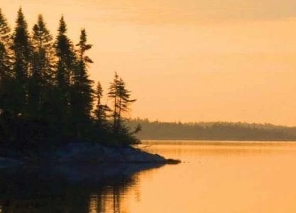 Morning sunrise on a lake