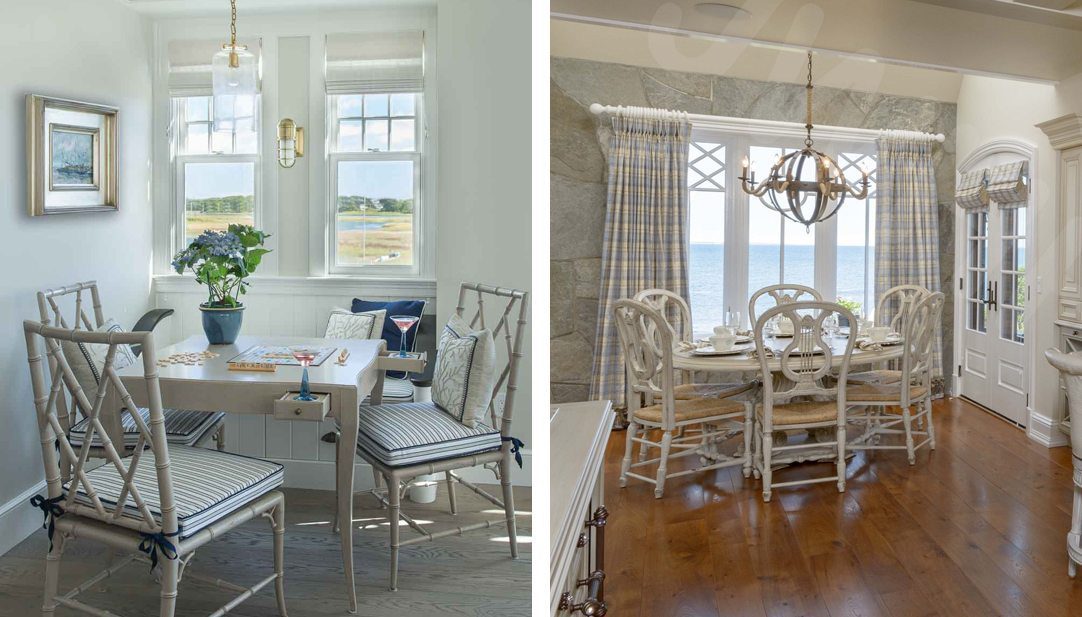 Two breakfast nooks with beautiful views