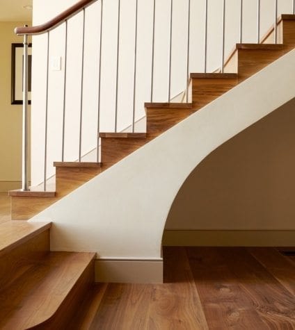 Walnut Flooring in a Stairwell and Landing Area