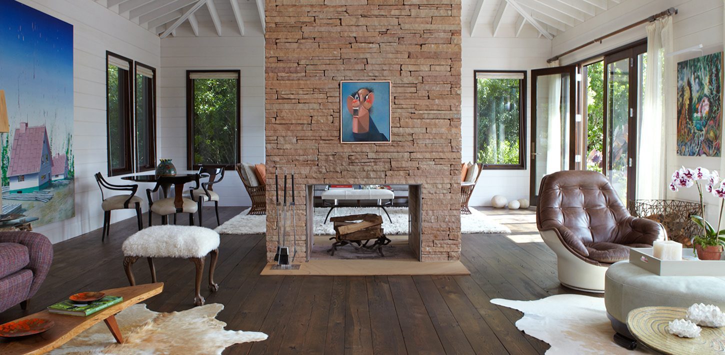 Carlisle Wide Plank Reclaimed Floors in Joe Nahem Living Room