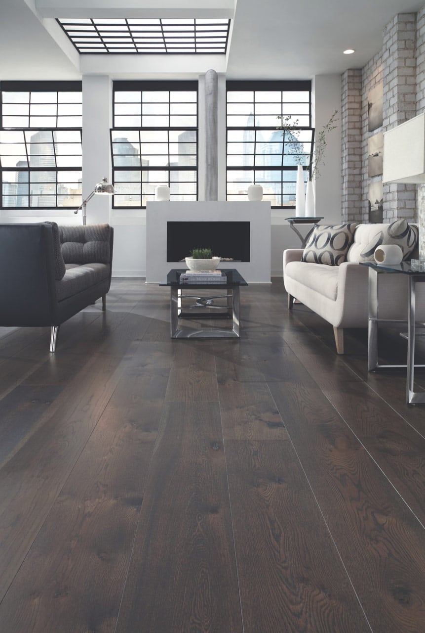 medium dark hardwood floors in loft