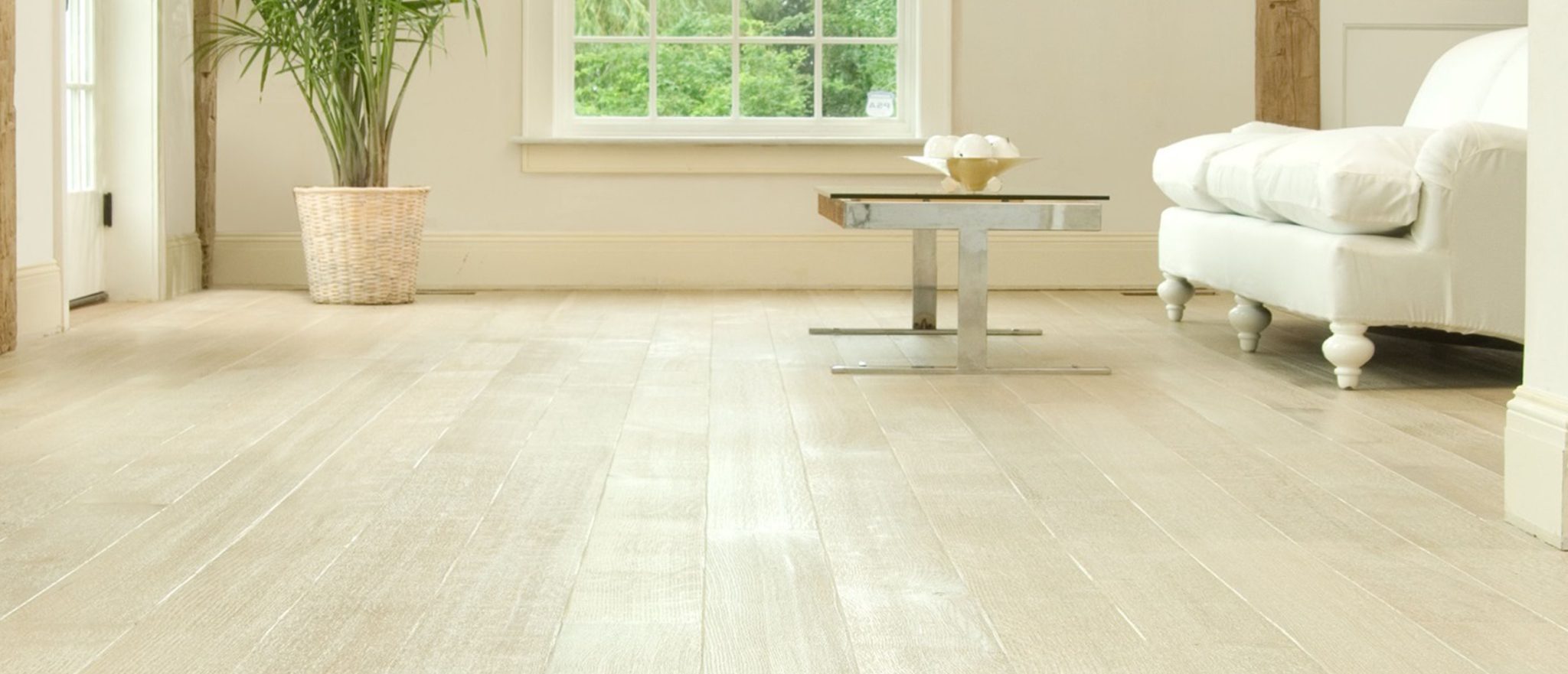 white oak flooring in living room
