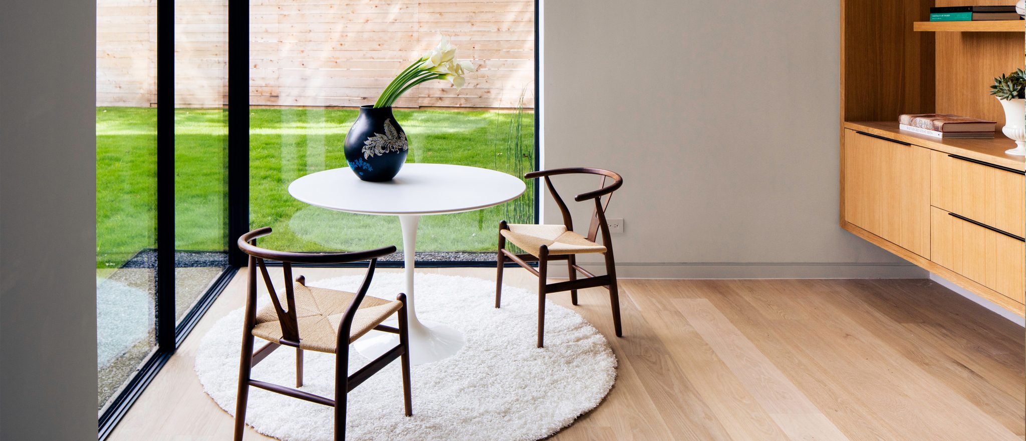 Light White Oak Hardwood Floors in in Living Room