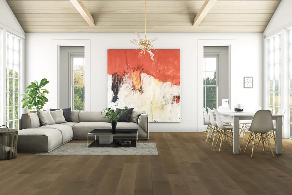 Brown Hardwood Floor Neutral Lviingroom