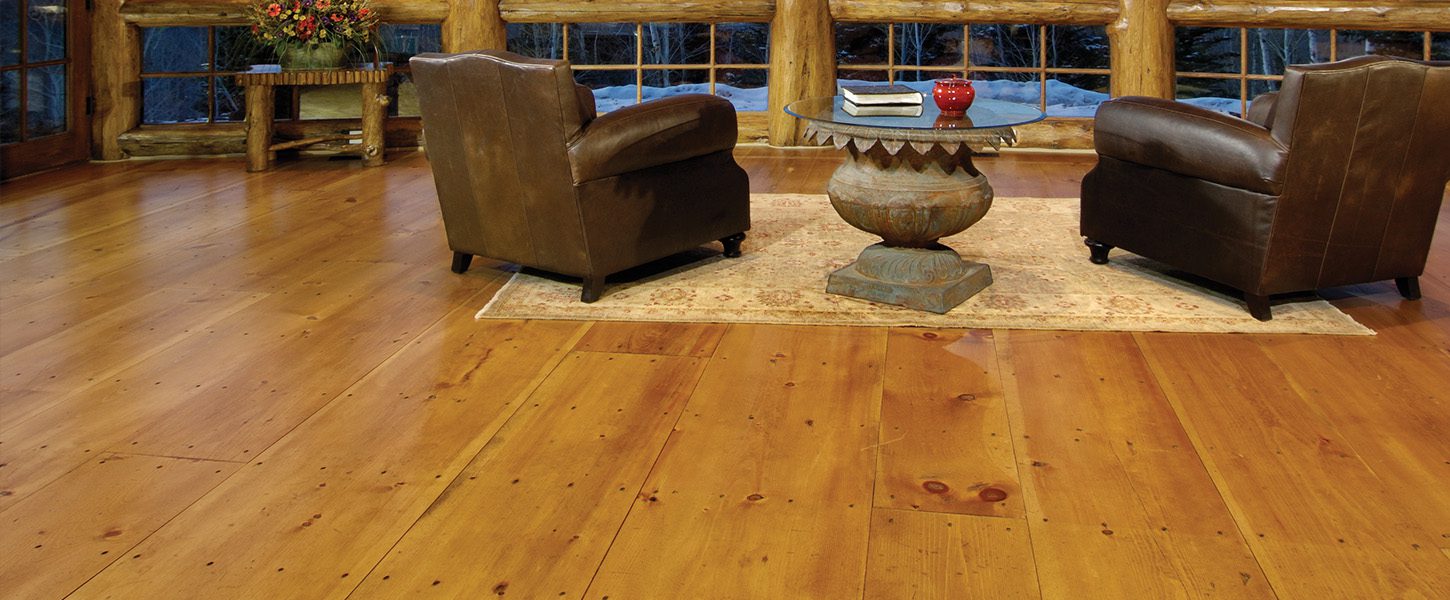 Pine Floor in Log Cabin