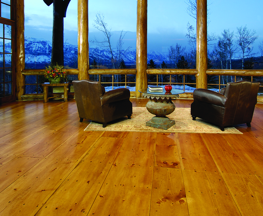 eastern white pine in log cabin