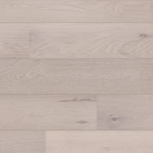 Horizontal taupe wide plank flooring with subtle grain for a natural, minimalist background.