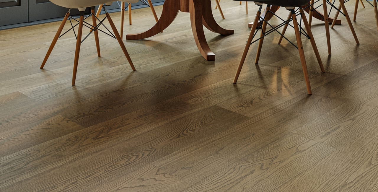 Dark Hickory Floor in Kitchen