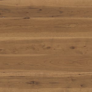 Horizontal wide plank flooring with natural wood grain in a simple, rustic style.