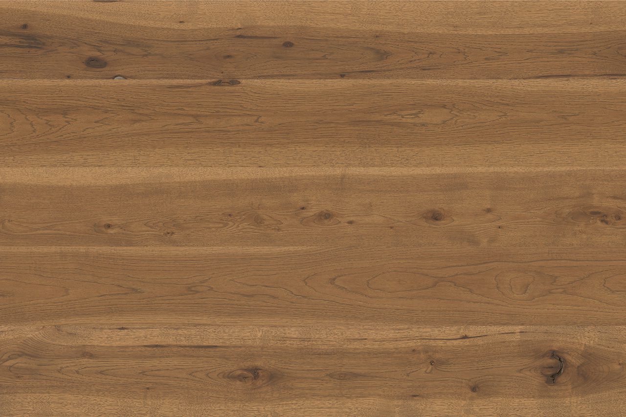 Horizontal wide plank flooring with natural wood grain in a simple, rustic style.