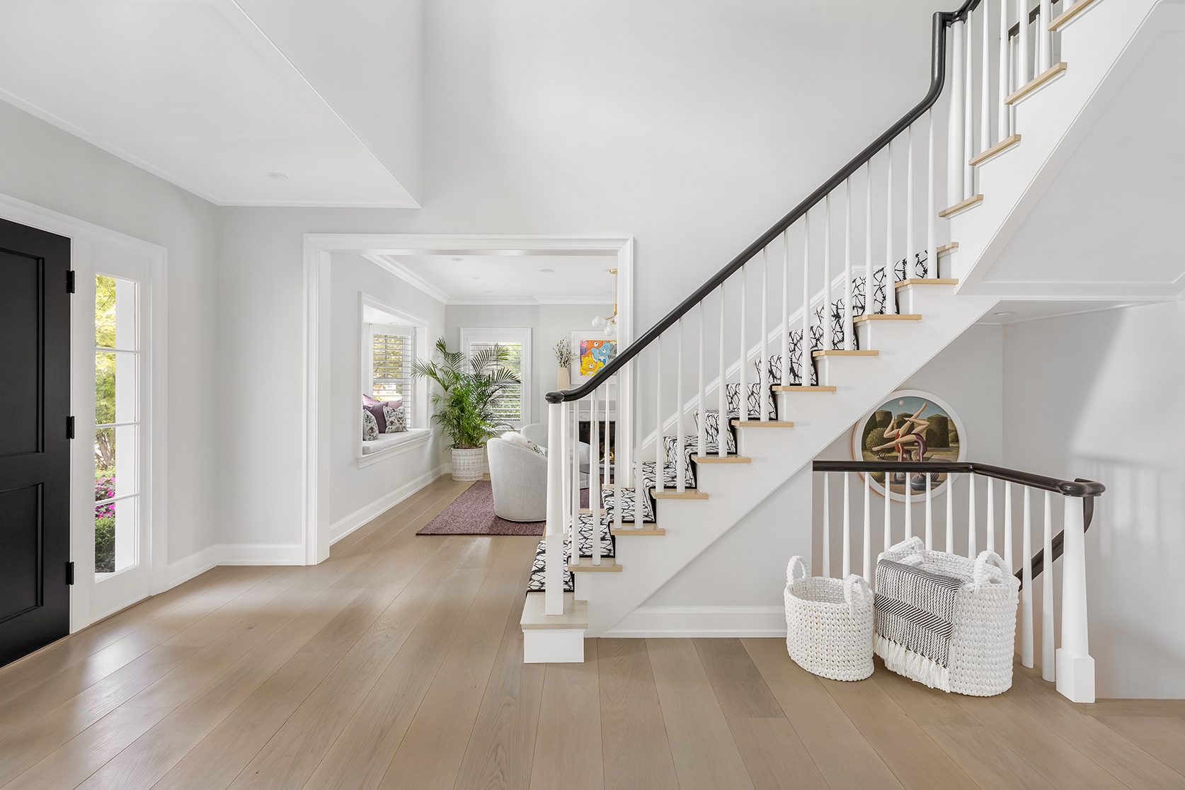 white oak floor in a Light tone floor in Entryway