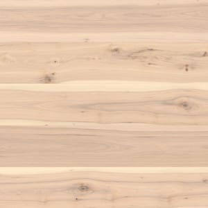 Natural light wooden surface with horizontal grain patterns, ideal for wide plank flooring.