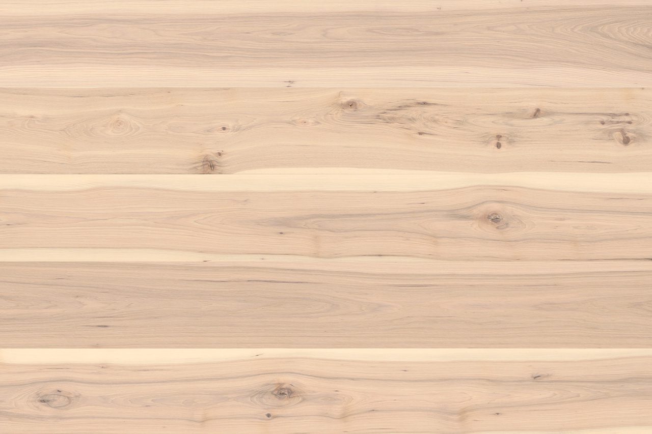 Natural light wooden surface with horizontal grain patterns, ideal for wide plank flooring.