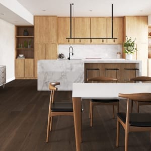 dark floor contemporary kitchen