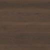 Dark brown wide plank with grain and knots, polished surface.