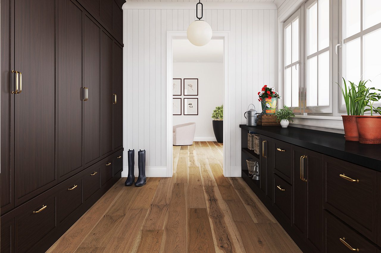medium brown floor hallway
