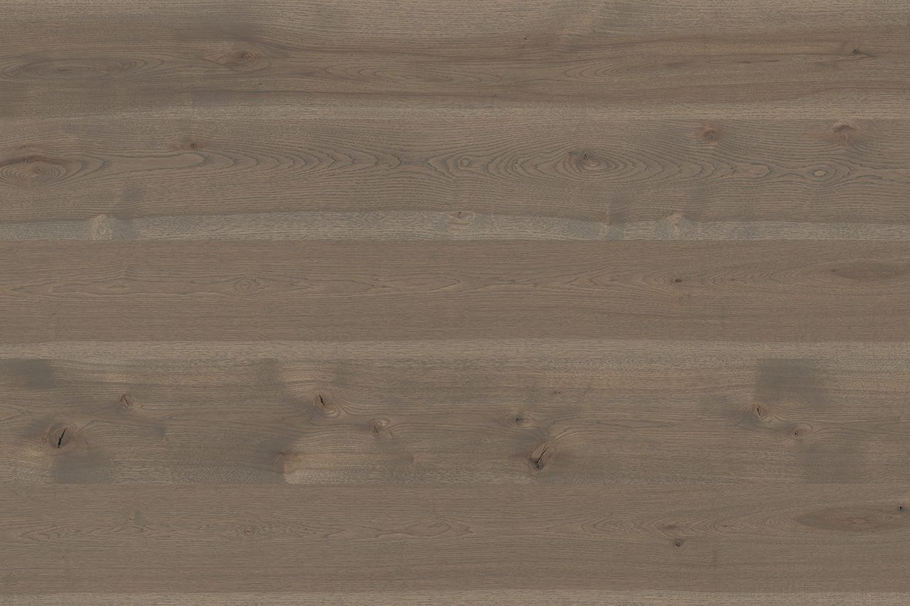 Brown wide plank flooring arranged horizontally, showcasing visible grain and knots.