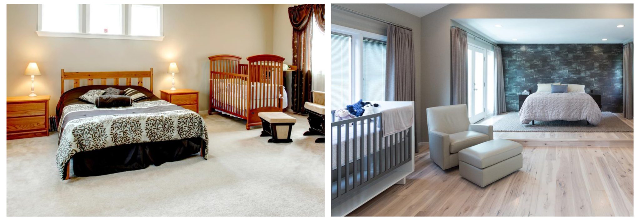 Baby Rooms with Carpet and Hardwood