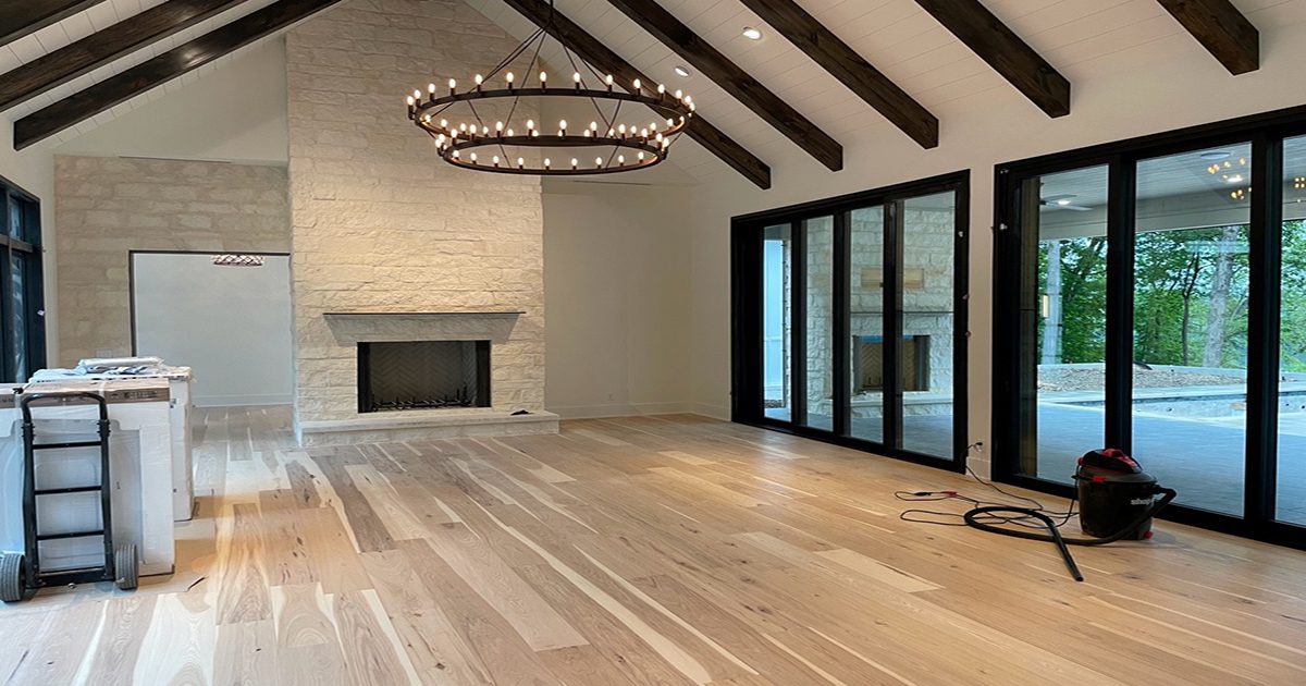 light floor in modern farmhouse livingroom
