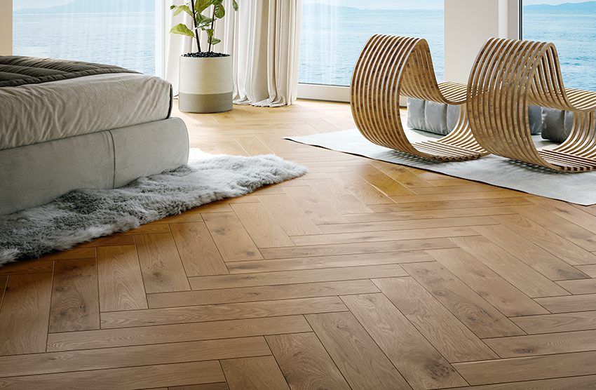 Carlisle Walnut Chevron Flooring