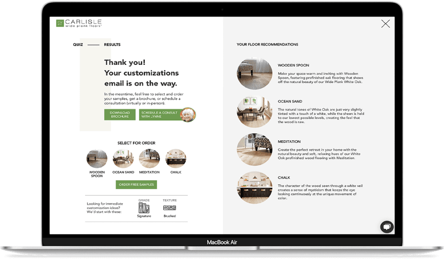 Computer showing Carlisle quiz