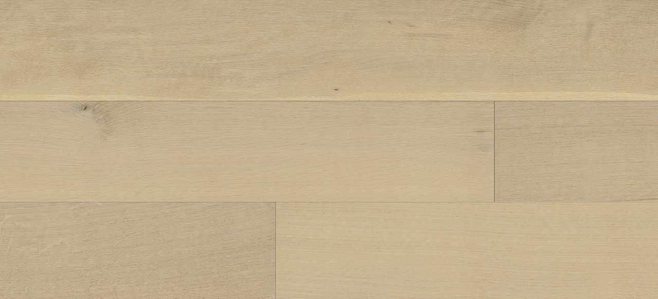Light wood panel flooring with a smooth finish and subtle tone variations, ideal for wide plank applications.