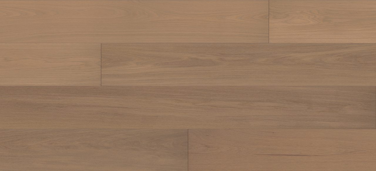 Brown wide plank flooring with visible grain, seamless horizontal layout.