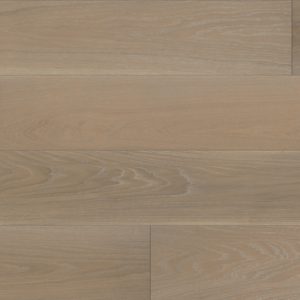 Smooth light brown wide plank flooring with horizontal grain.