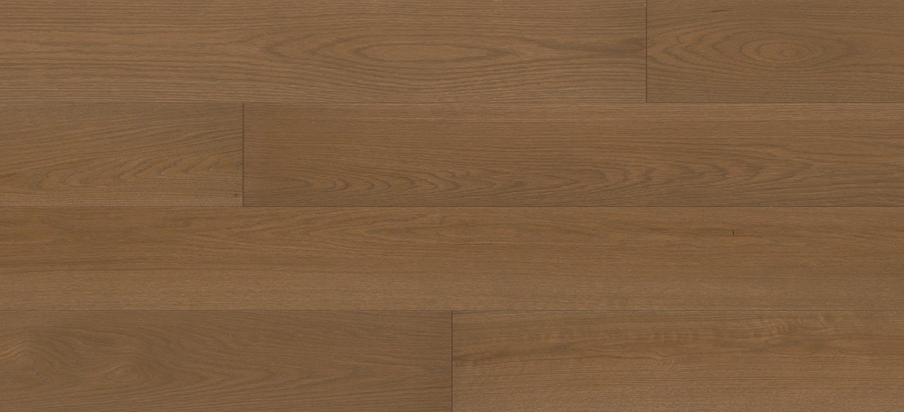 Horizontal wide plank flooring in warm brown with natural wood grain.