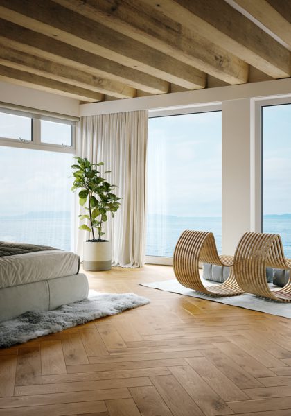 Carlisle White Oak Herringbone Flooring