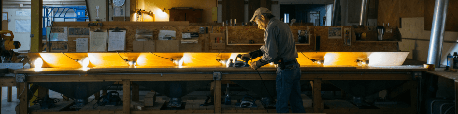 wide plank flooring worker